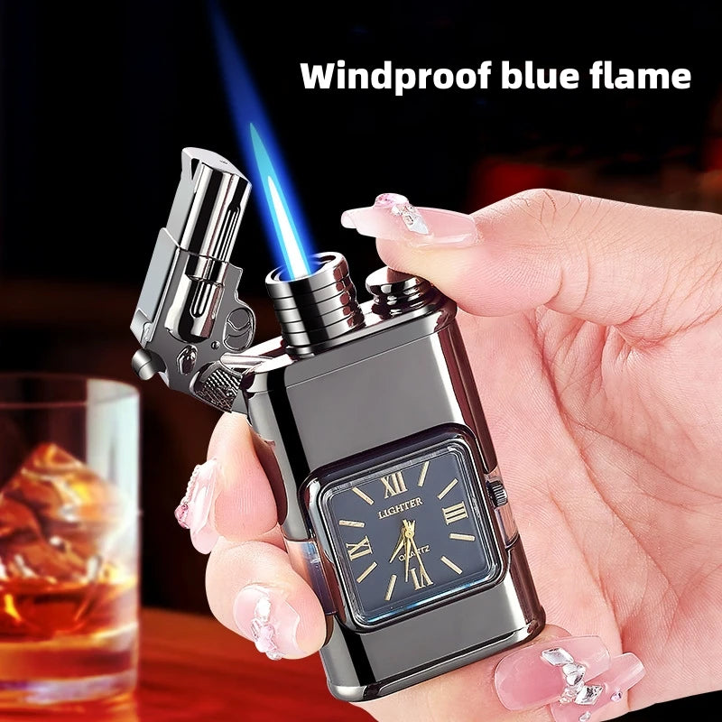 Elegance Ignited: Dual Blue Flame Lighter